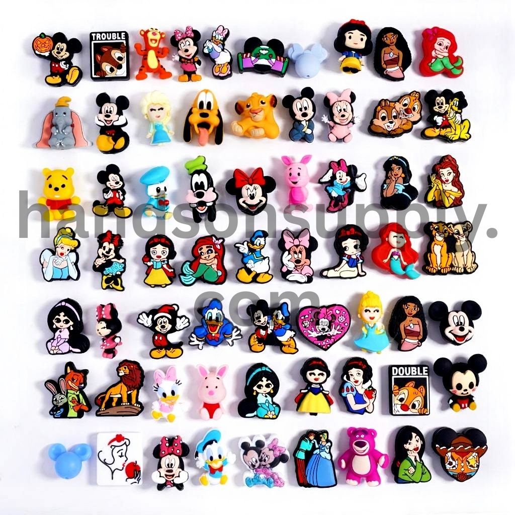 Cute Characters Series Different Design & Shape Silicone Focal Beads Random Mix
