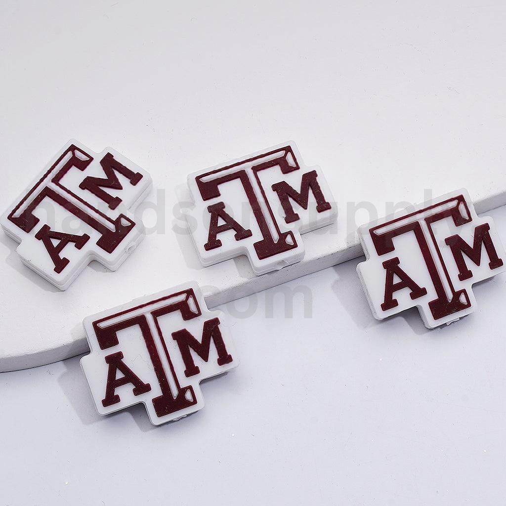 Texas A& Aggies USA American Football Team NCA College University Silicone Focal Beads