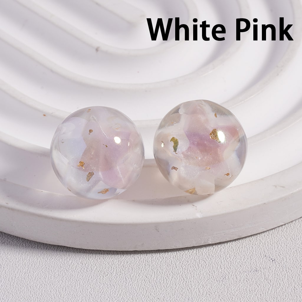 UV Coated Clear with Large Multi-Color Star and Gold Foil Flower Inside, Round Acrylic Beads 16MM, Random Mix