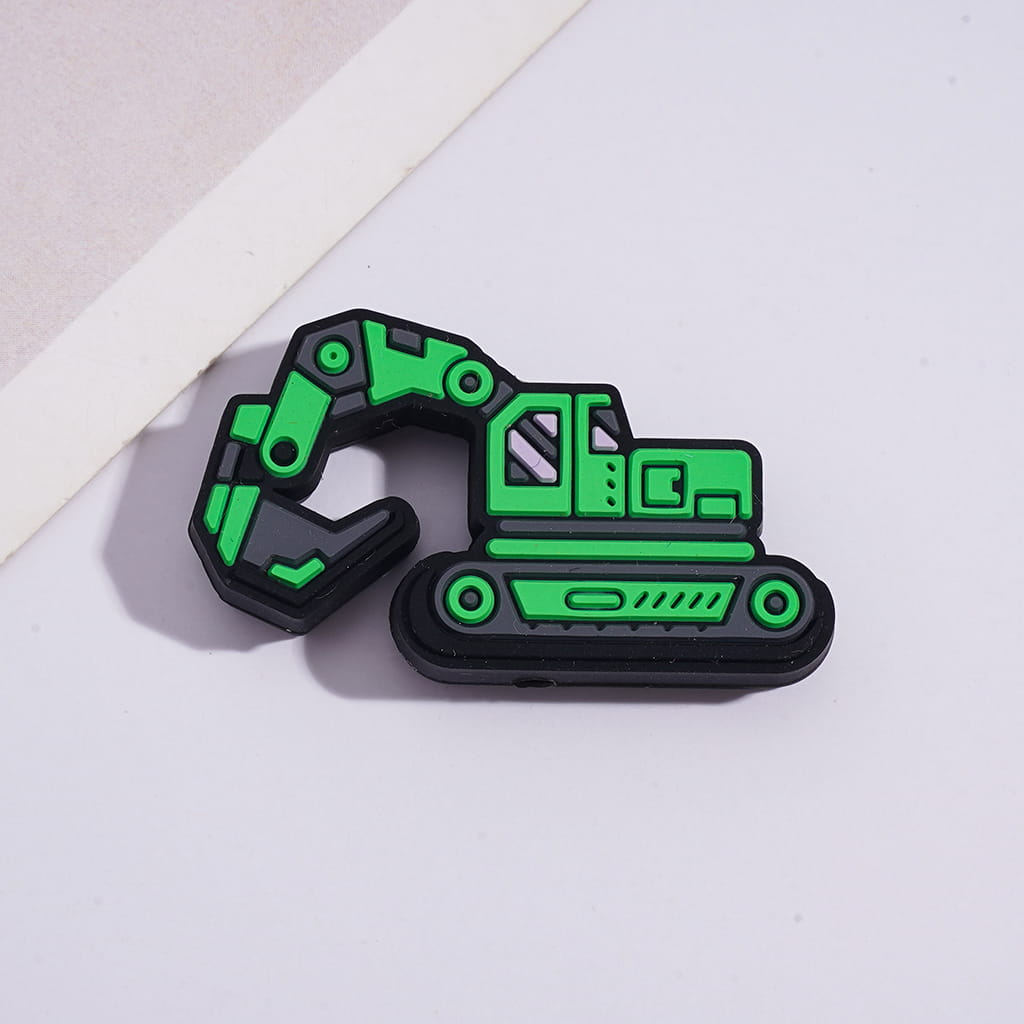Crawler Excavator Traxcavator Series in Various Colors Silicone Focal Beads Random Mix
