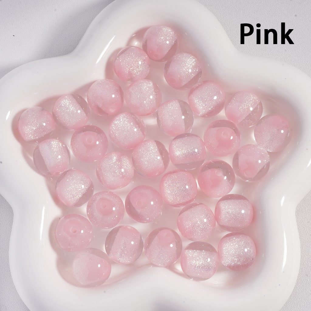 Luminous Glitter Sugar Core Valentine's Day Series Acrylic Beads 6mm, Single Color (200pcs Whole Bag Only) Random Mix