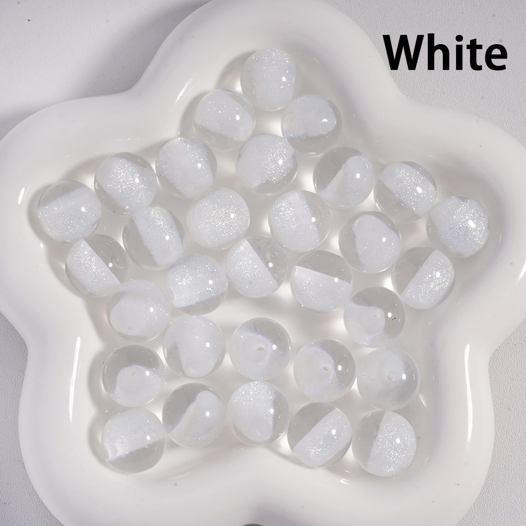 Luminous Glitter Sugar Core Valentine's Day Series Acrylic Beads 6mm, Single Color (200pcs Whole Bag Only) Random Mix