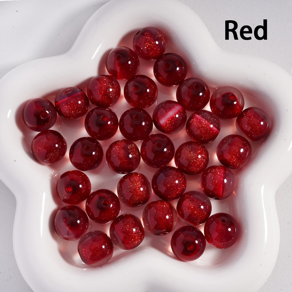 Luminous Glitter Sugar Core Valentine's Day Series Acrylic Beads 6mm, Single Color (200pcs Whole Bag Only) Random Mix