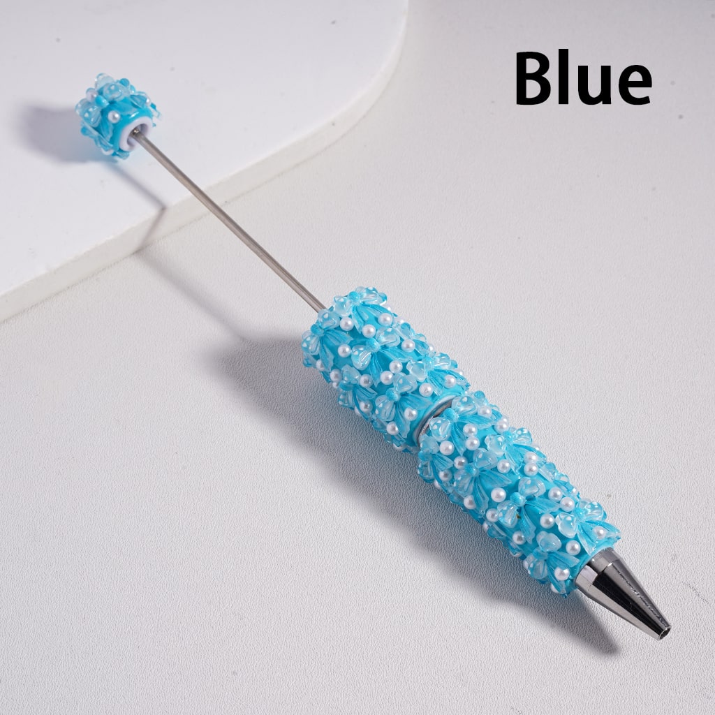 Cute Bowknot & White Pearls Valentine’s Day Theme Decorative Beadable Clay Pen Random Mix