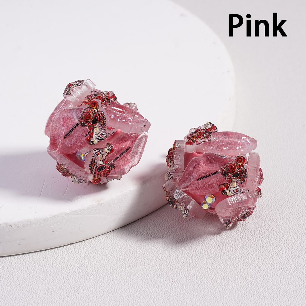 Vivid Glitter Lips with AB Rhinestones Round Clay Beads 20mm Random Mix