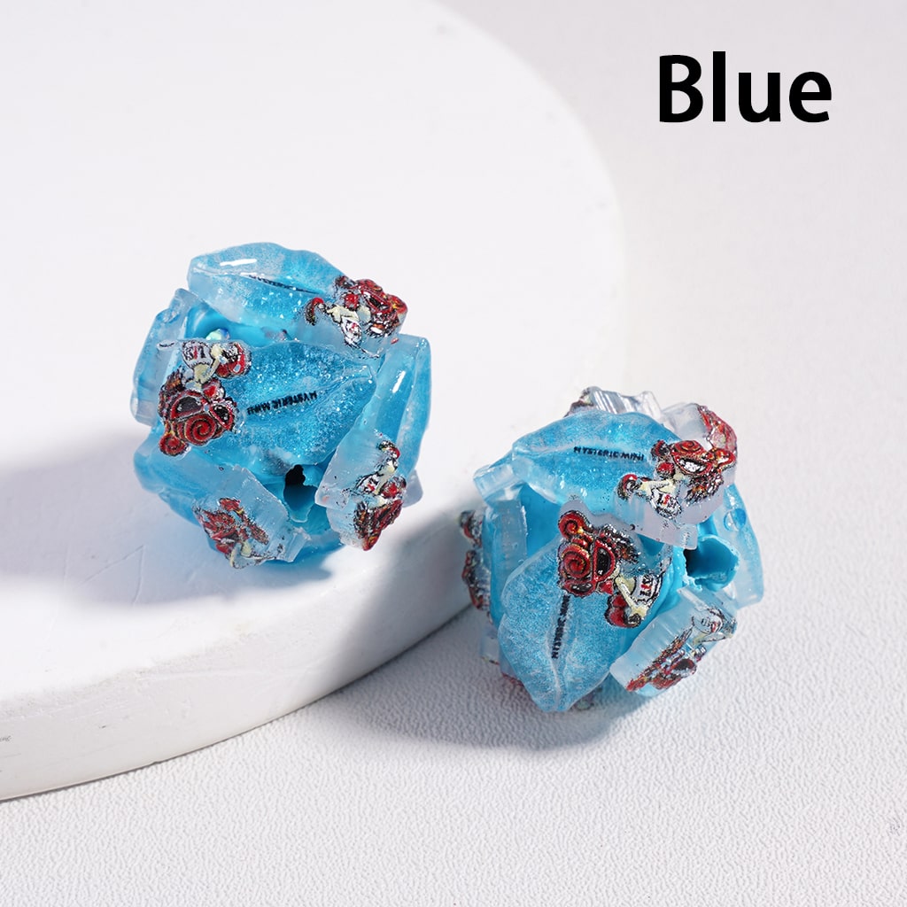 Vivid Glitter Lips with AB Rhinestones Round Clay Beads 20mm Random Mix