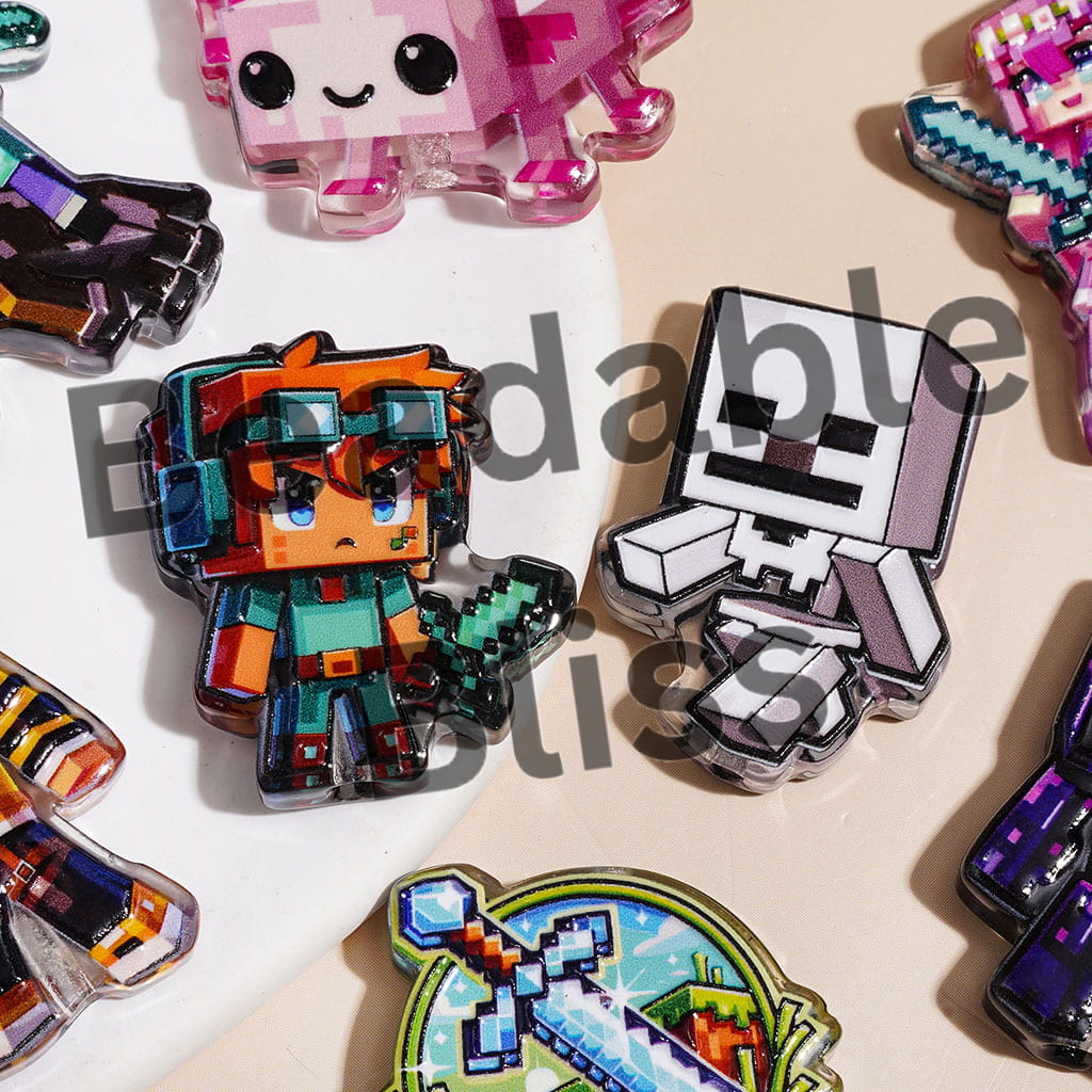 Acrylic Beads Sandbox Game Theme, Pixel Style, Random Mix