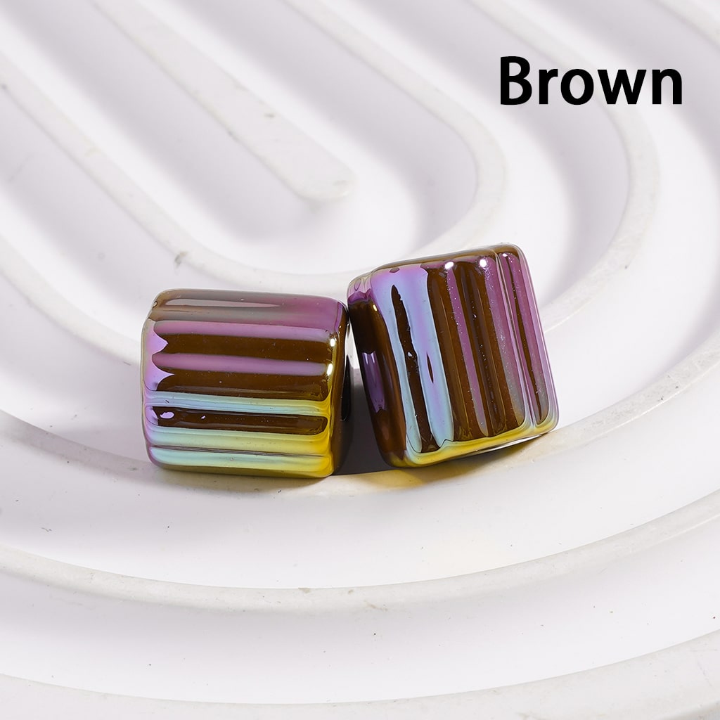 UV Coated Striped Cylinder Solid Color Acrylic Beads Random Mix 10*12MM(Single Color is available for 500pcs(Whole Bag) Only)