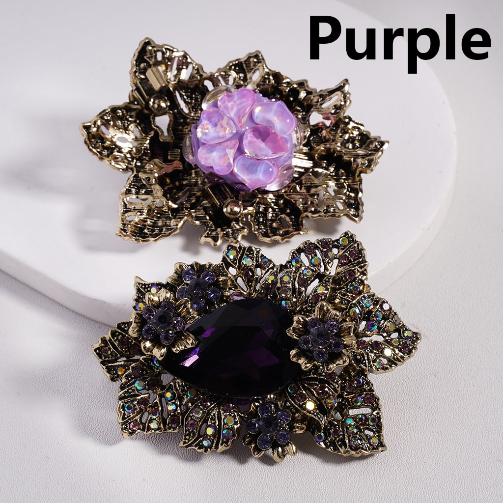 Fancy Gold Alloy Pendant Component Leaves & Flowers with Water Drop Rhinestones, Hearts, Pearls & Colorful Mini Rhinestones Clay Beads 66*49MM