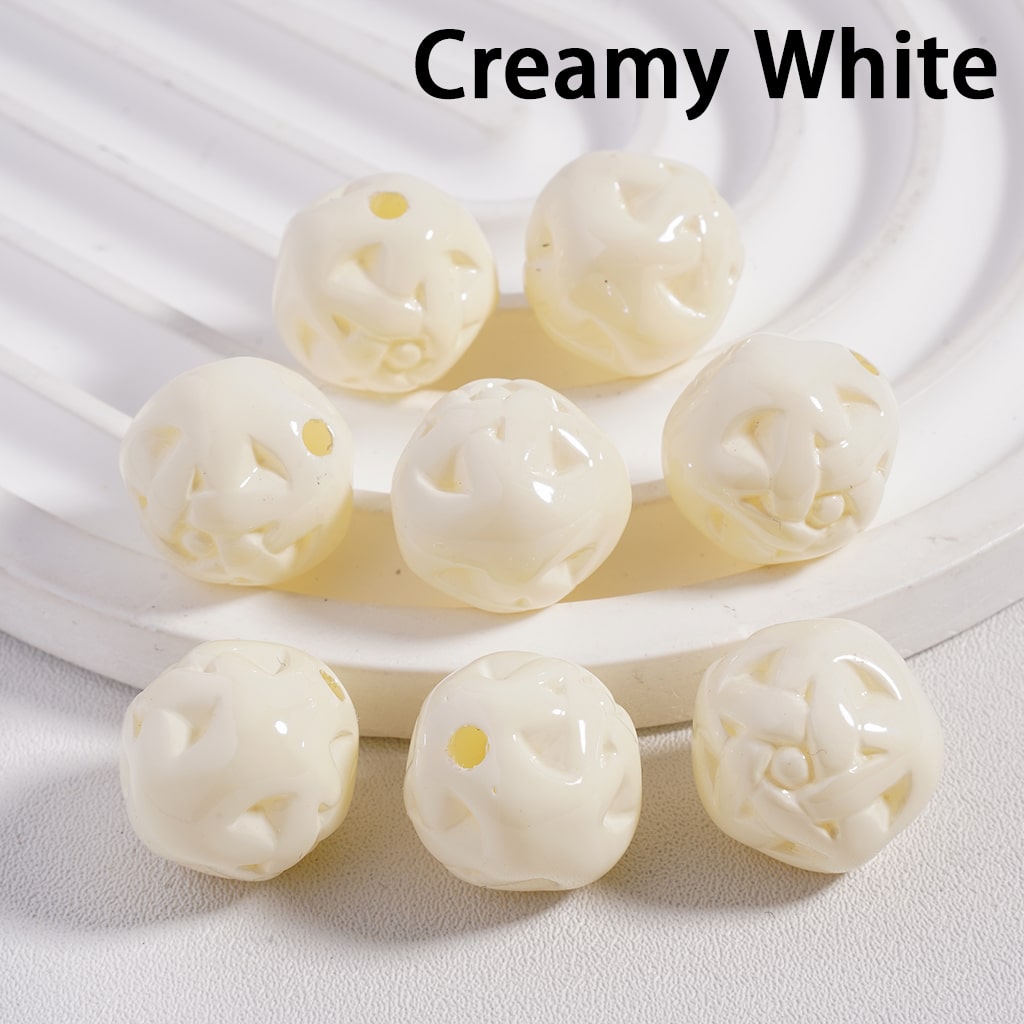 Solid Color Star Design Round Acrylic Beads 16MM (Single Color is available for 300pcs(Whole Bag) Only)