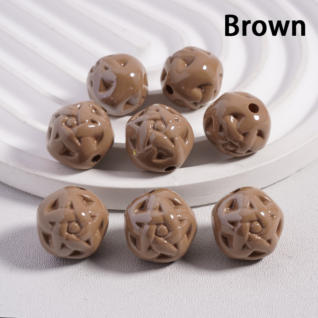 Solid Color Star Design Round Acrylic Beads 16MM (Single Color is available for 300pcs(Whole Bag) Only)