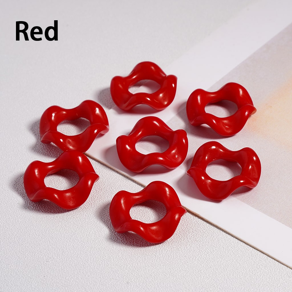 Wavy Shape Spacer Solid Color, Large Hole Acrylic Beads 16MM, Random Mix (No Additional Processes) // (Single Color is available for 1100pcs(Whole Bag) Only)