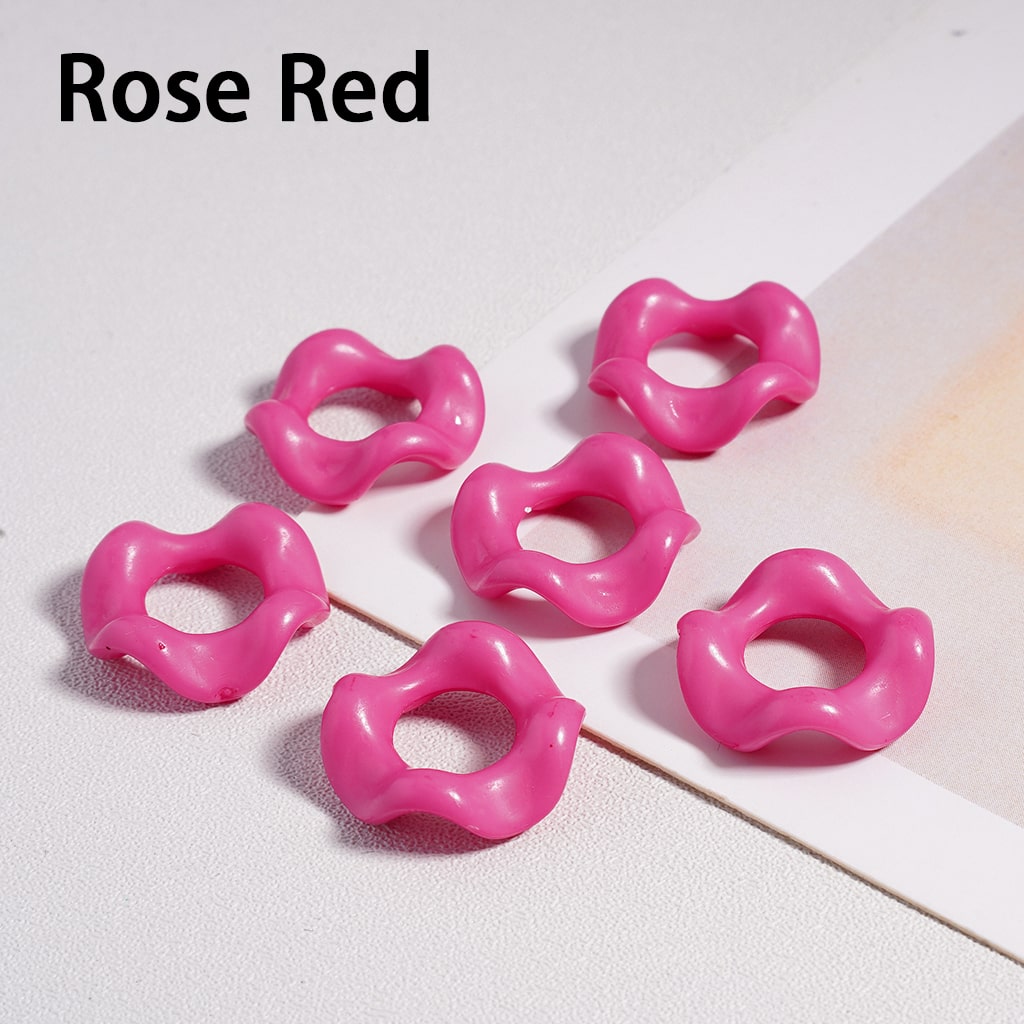 Wavy Shape Spacer Solid Color, Large Hole Acrylic Beads 16MM, Random Mix (No Additional Processes) // (Single Color is available for 1100pcs(Whole Bag) Only)