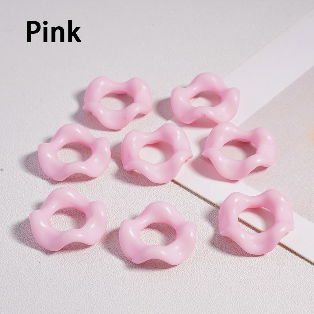 Wavy Shape Spacer Solid Color, Large Hole Acrylic Beads 16MM, Random Mix (No Additional Processes) // (Single Color is available for 1100pcs(Whole Bag) Only)