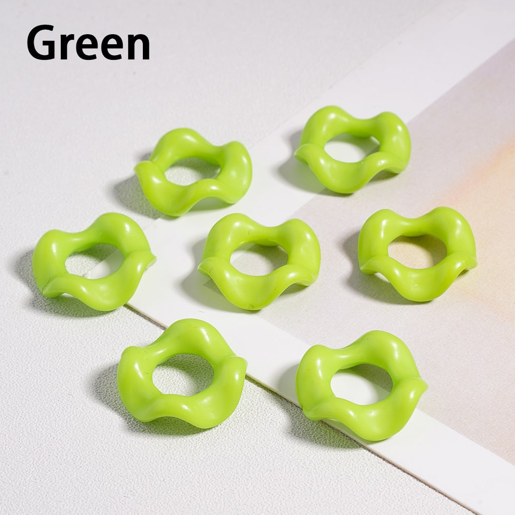 Wavy Shape Spacer Solid Color, Large Hole Acrylic Beads 16MM, Random Mix (No Additional Processes) // (Single Color is available for 1100pcs(Whole Bag) Only)