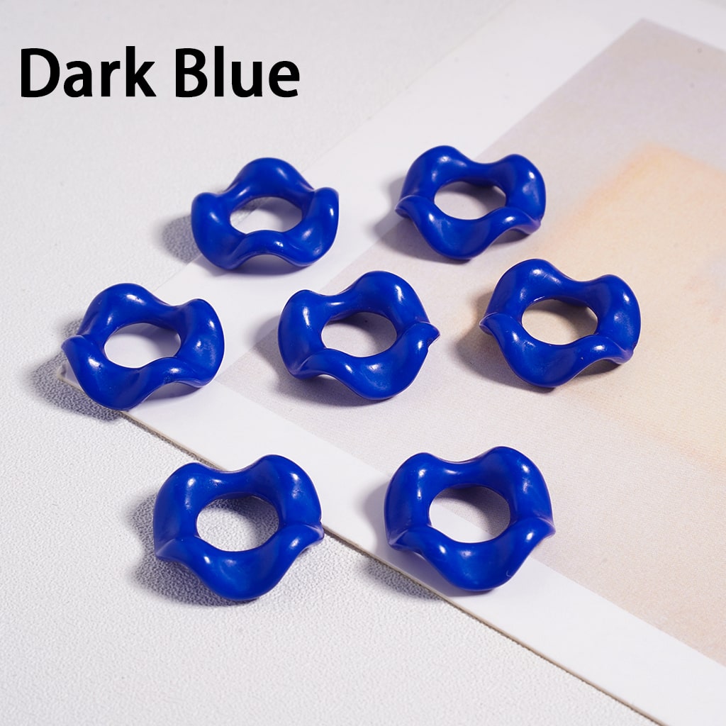 Wavy Shape Spacer Solid Color, Large Hole Acrylic Beads 16MM, Random Mix (No Additional Processes) // (Single Color is available for 1100pcs(Whole Bag) Only)