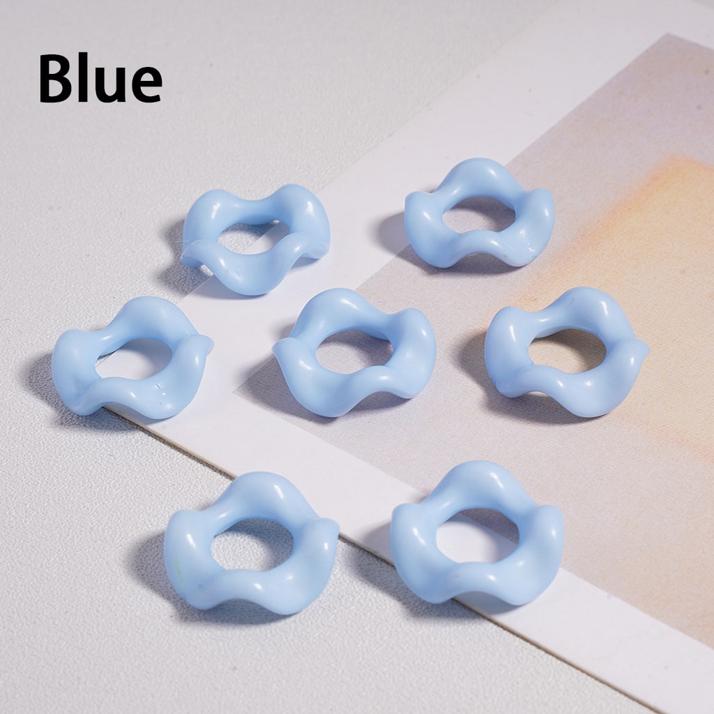 Wavy Shape Spacer Solid Color, Large Hole Acrylic Beads 16MM, Random Mix (No Additional Processes) // (Single Color is available for 1100pcs(Whole Bag) Only)