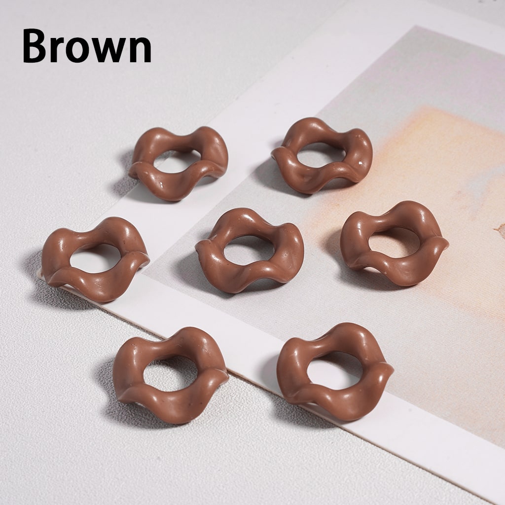 Wavy Shape Spacer Solid Color, Large Hole Acrylic Beads 16MM, Random Mix (No Additional Processes) // (Single Color is available for 1100pcs(Whole Bag) Only)