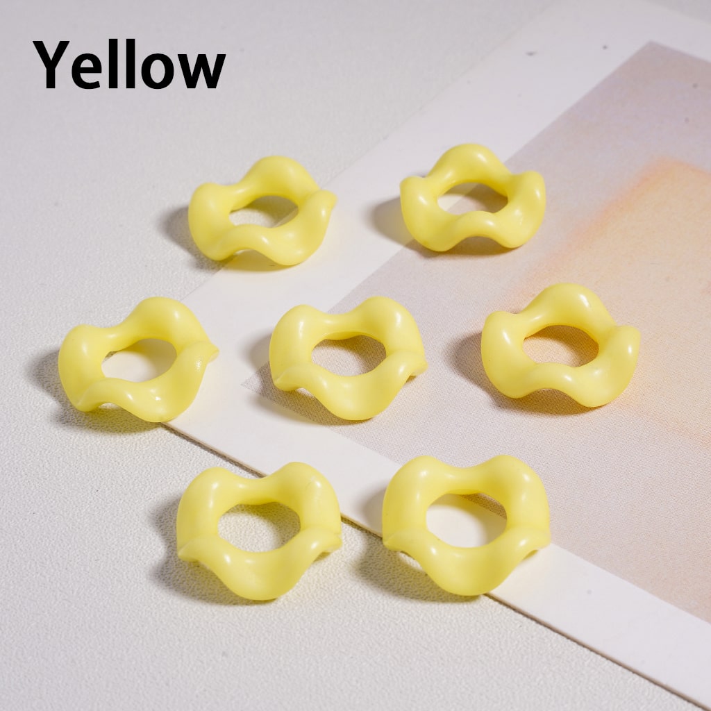 Wavy Shape Spacer Solid Color, Large Hole Acrylic Beads 16MM, Random Mix (No Additional Processes) // (Single Color is available for 1100pcs(Whole Bag) Only)