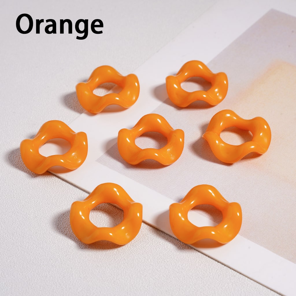 Wavy Shape Spacer Solid Color, Large Hole Acrylic Beads 16MM, Random Mix (No Additional Processes) // (Single Color is available for 1100pcs(Whole Bag) Only)