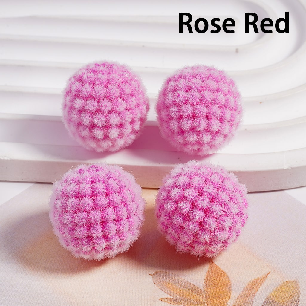 Flocked Round Ball Waxberry Bubble Solid Color Round Acrylic Beads 20MM (Single Color is available for 100pcs(Whole Bag) Only)