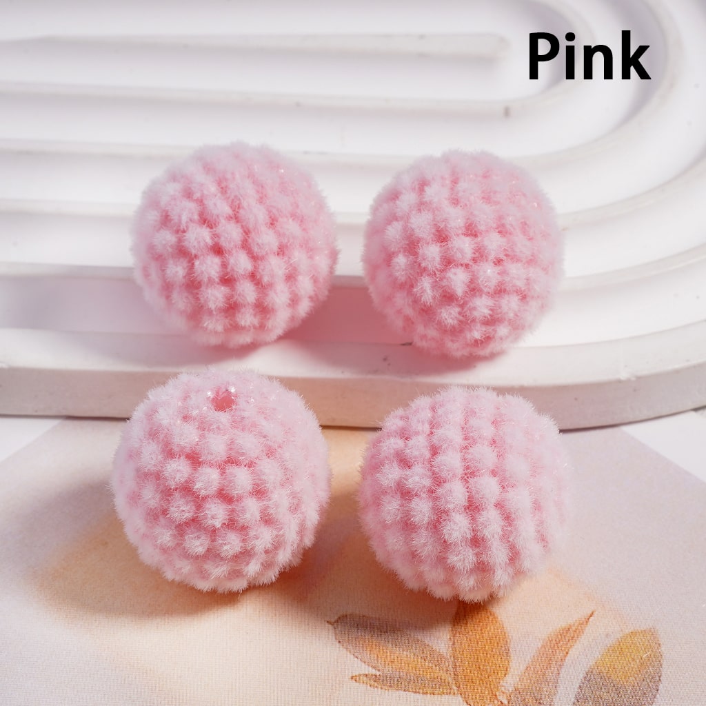 Flocked Round Ball Waxberry Bubble Solid Color Round Acrylic Beads 20MM (Single Color is available for 100pcs(Whole Bag) Only)