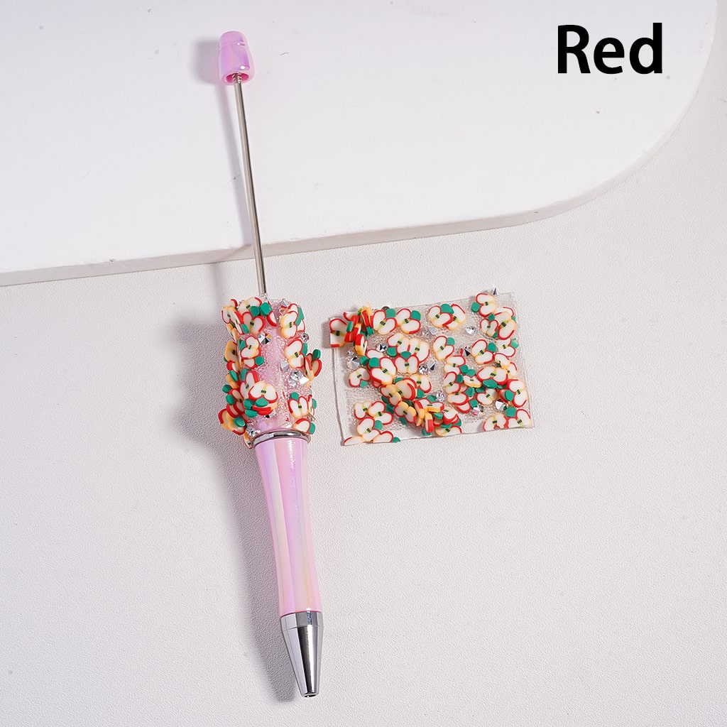 DIY Bling Bling Wrap Tape Fruits Series Apple, Orange, Kiwi, Pineapple, Carrot for Pen, Clear Cone Shape with Rhinestones, 78 pcs Sheet