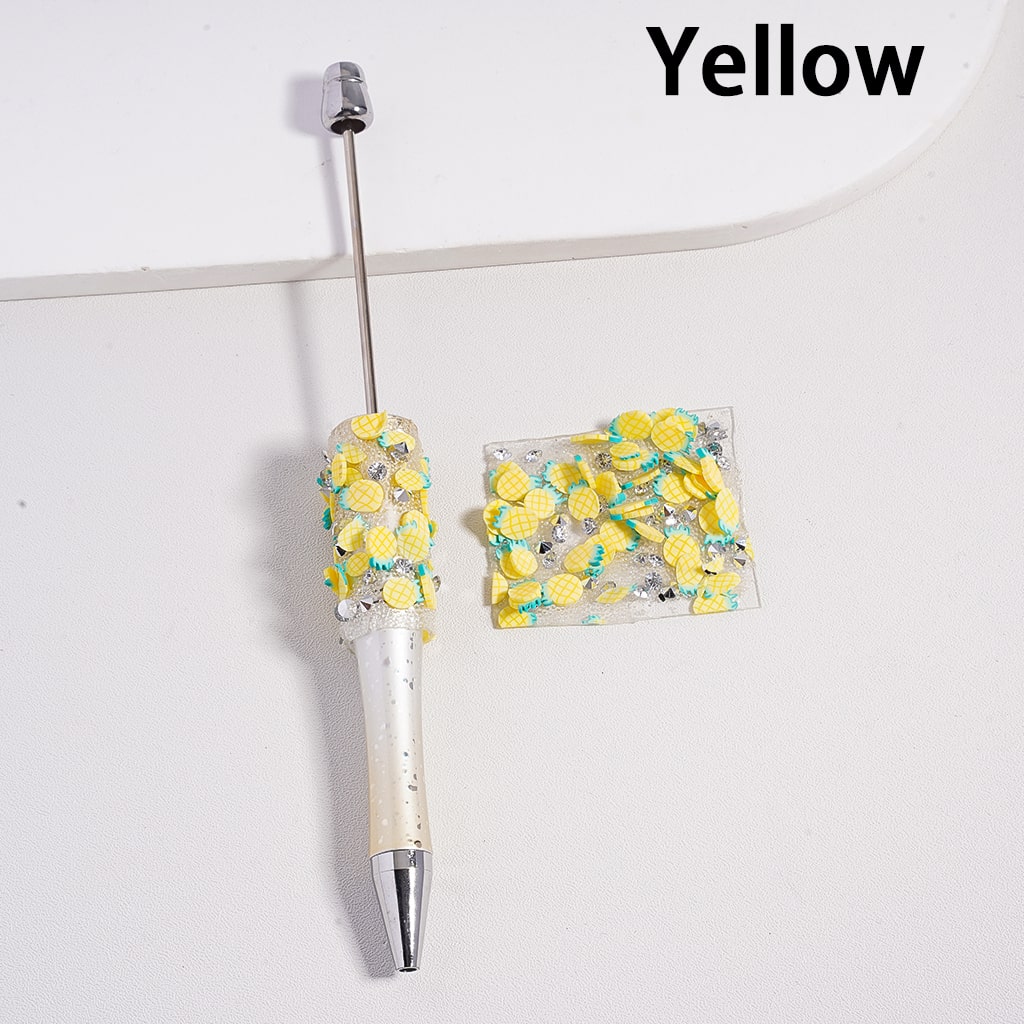 DIY Bling Bling Wrap Tape Fruits Series Apple, Orange, Kiwi, Pineapple, Carrot for Pen, Clear Cone Shape with Rhinestones, 78 pcs Sheet