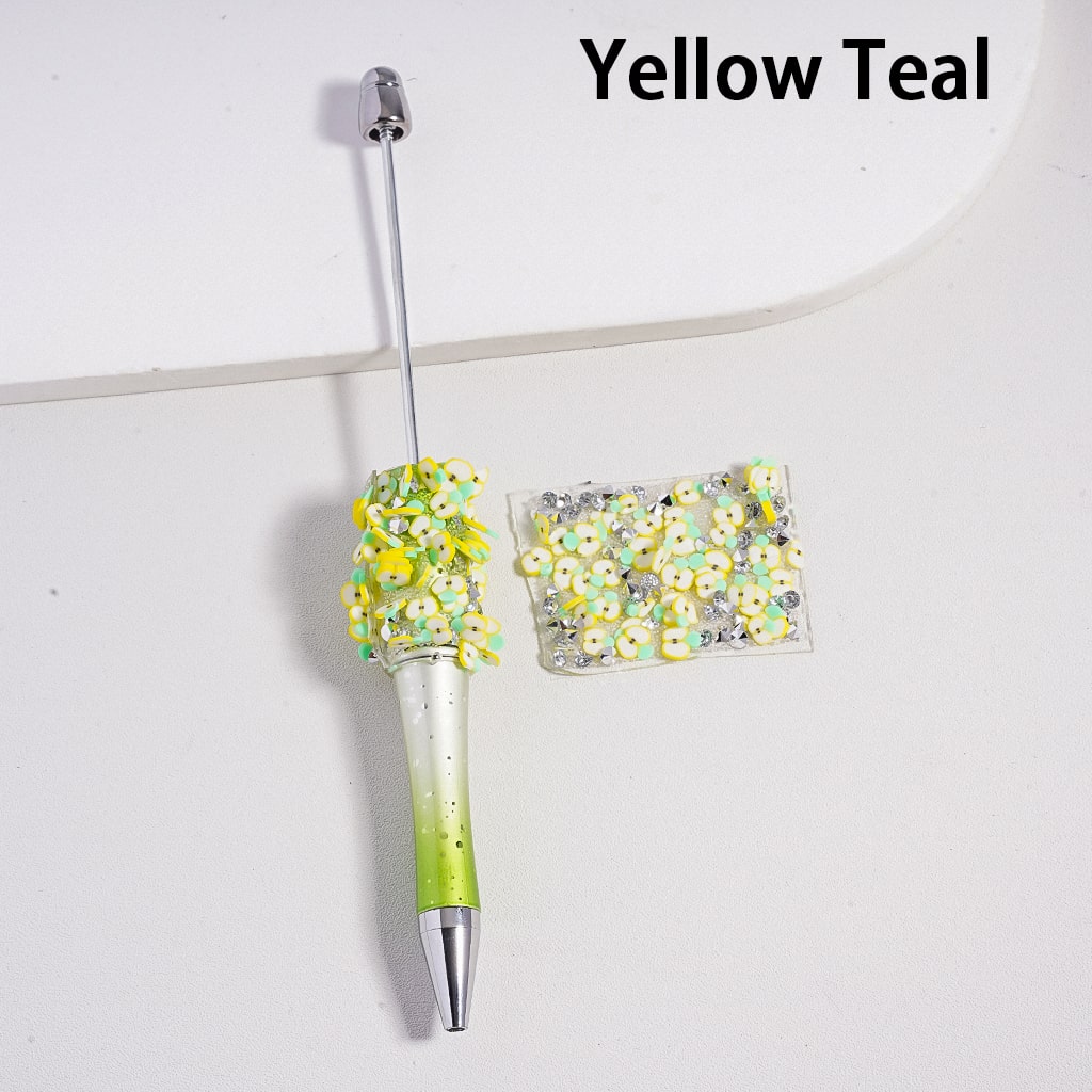 DIY Bling Bling Wrap Tape Fruits Series Apple, Orange, Kiwi, Pineapple, Carrot for Pen, Clear Cone Shape with Rhinestones, 78 pcs Sheet
