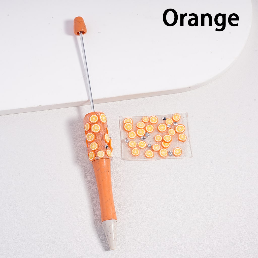 DIY Bling Bling Wrap Tape Fruits Series Apple, Orange, Kiwi, Pineapple, Carrot for Pen, Clear Cone Shape with Rhinestones, 78 pcs Sheet