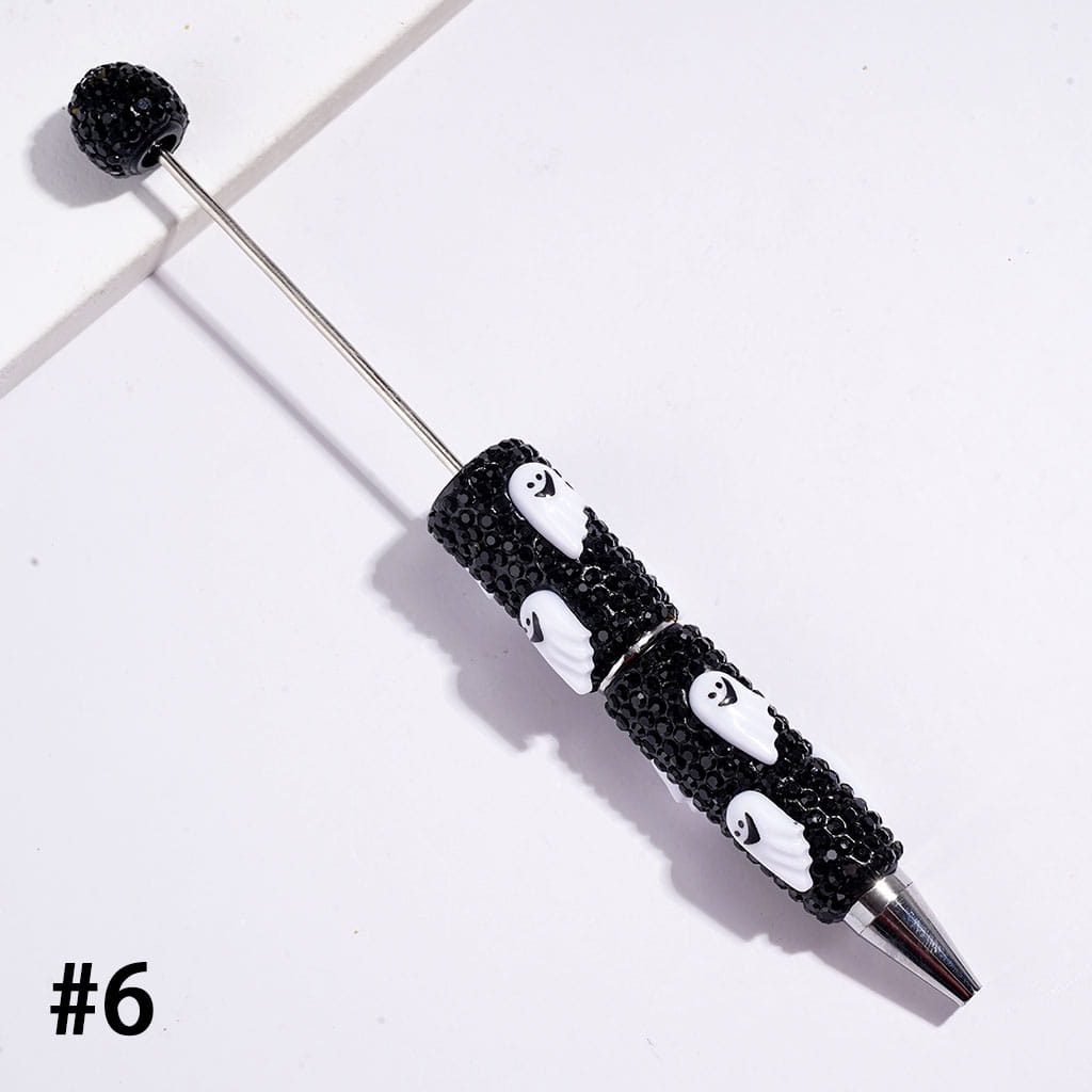 Pumpkin Ghost and Black Rhinestone Halloween Series Rhinestones Covered the Entire Beadable Clay Pens