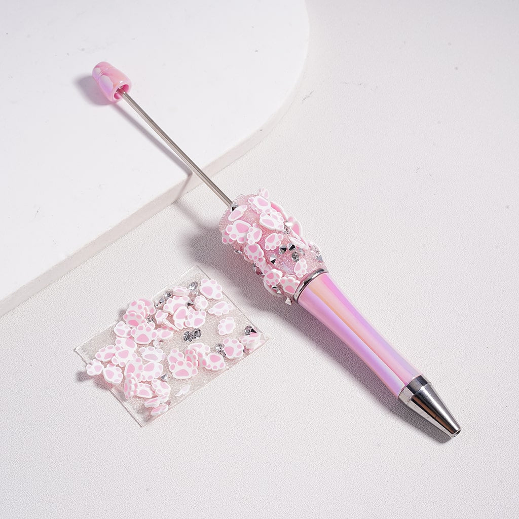 DIY Bling Bling Wrap Tape Cute Pink Paw Prints, Clear Cone Rhinestones,Around 40*28MM, (78pcs in 1 Sheet), Please Read the Description