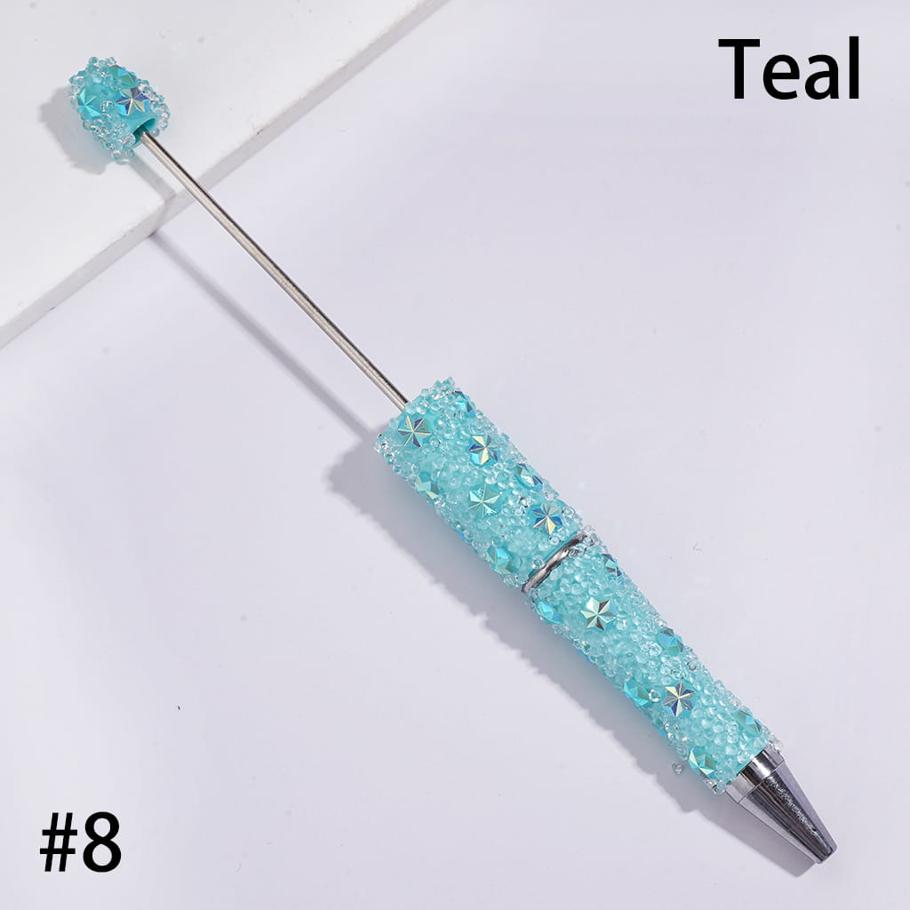 UV Coating Snowflake & Clear Cone-Shaped Rhinestones Sugar Beadable Pens, Multi-Color
