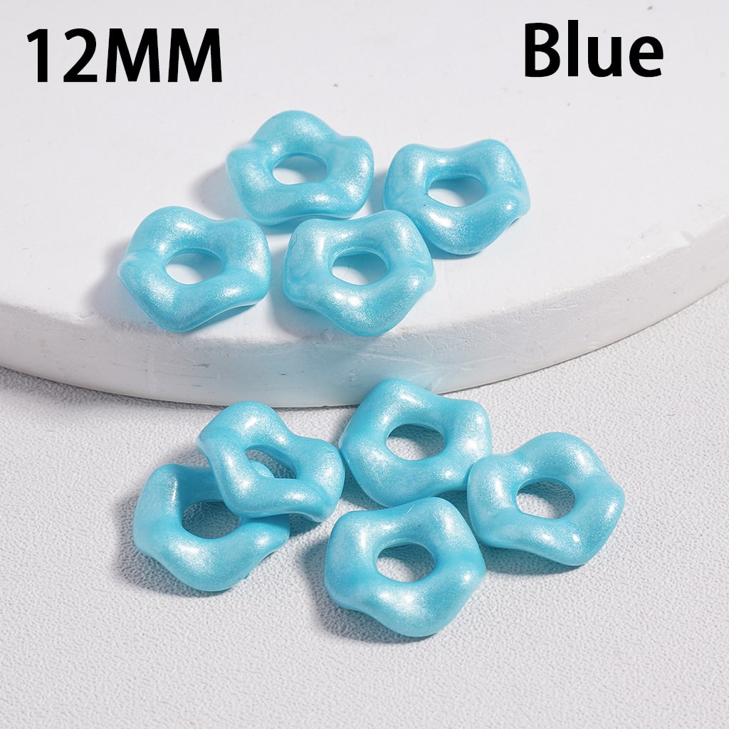 Light-Color Series Wavy Acrylic Spacer Beads Light Color Series, 12MM (Single Color is available for 500pcs(Whole Bag) Only)