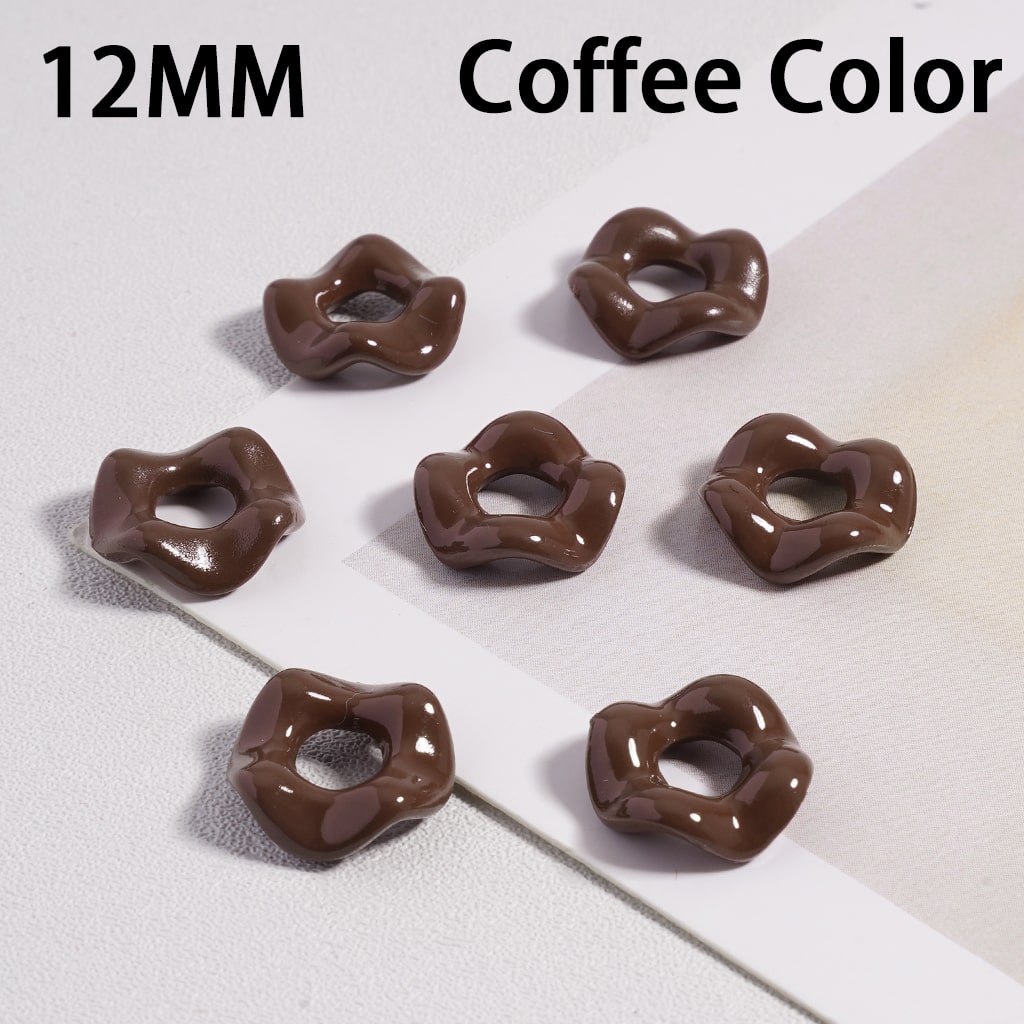 Glossy Multicolor Wavy Acrylic Spacer Beads 12MM Random Mix (With Stoving Varnish Process) // (Single Color is available for 500pcs(Whole Bag) Only)