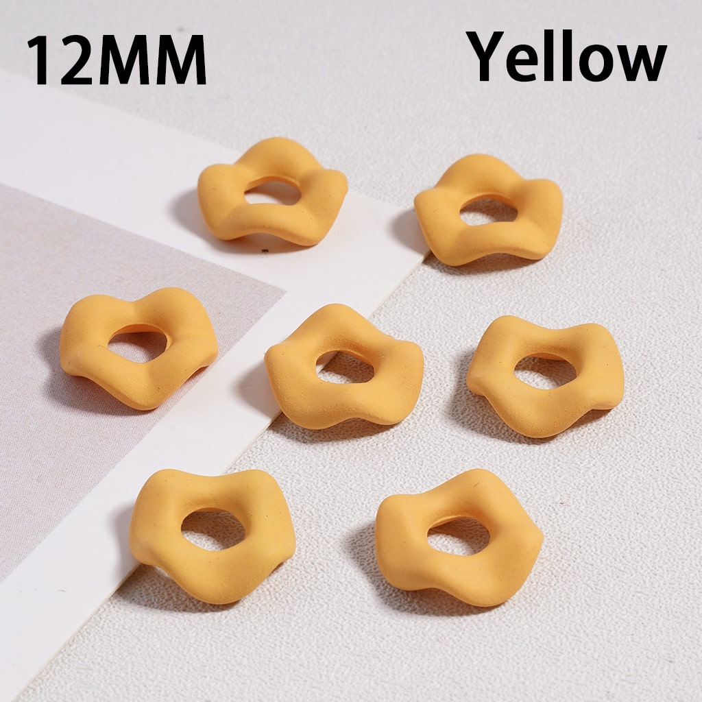 Wavy Rubber Paint Solid Color Acrylic Spacer Beads, 12mm (Single Color is available for 500pcs(Whole Bag) Only)
