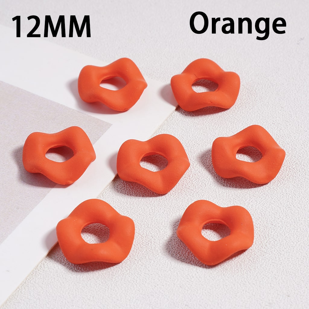 Wavy Rubber Paint Solid Color Acrylic Spacer Beads, 12mm (Single Color is available for 500pcs(Whole Bag) Only)