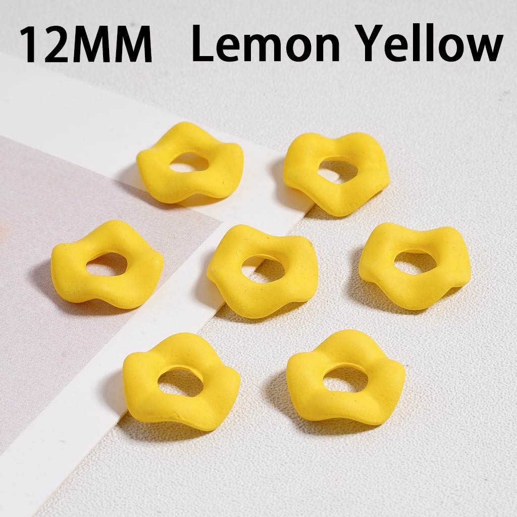 Wavy Rubber Paint Solid Color Acrylic Spacer Beads, 12mm (Single Color is available for 500pcs(Whole Bag) Only)