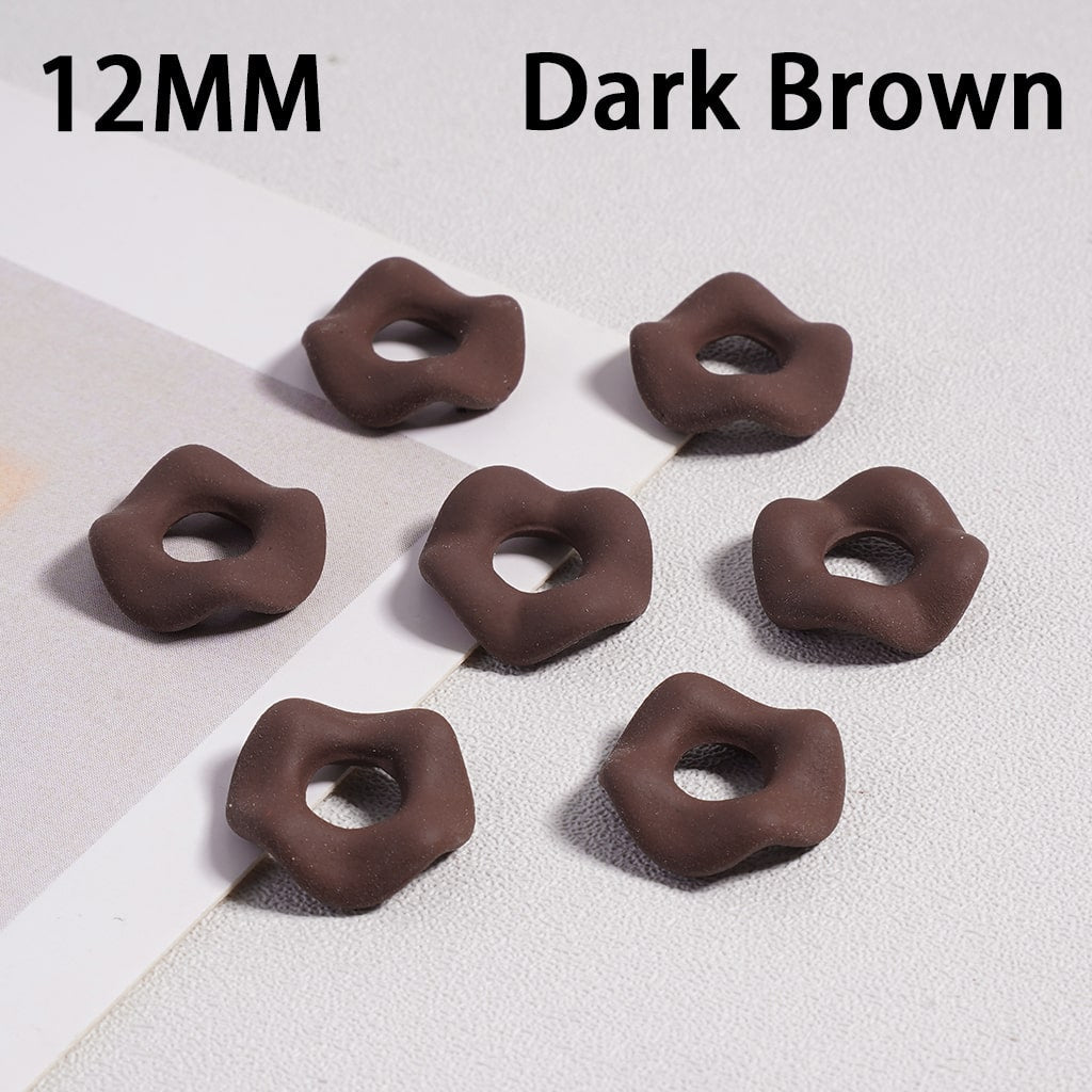 Wavy Rubber Paint Solid Color Acrylic Spacer Beads, 12mm (Single Color is available for 500pcs(Whole Bag) Only)