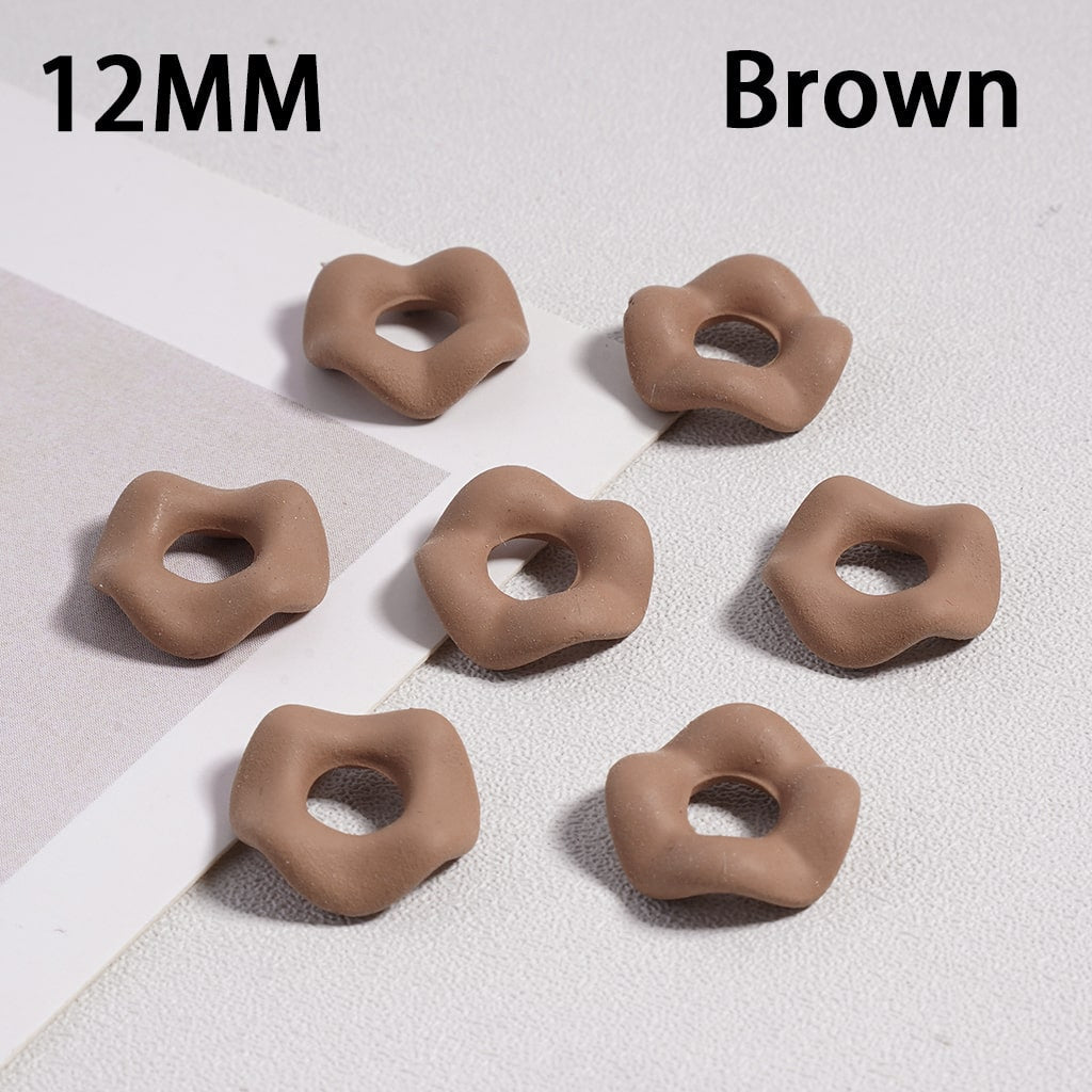 Wavy Rubber Paint Solid Color Acrylic Spacer Beads, 12mm (Single Color is available for 500pcs(Whole Bag) Only)