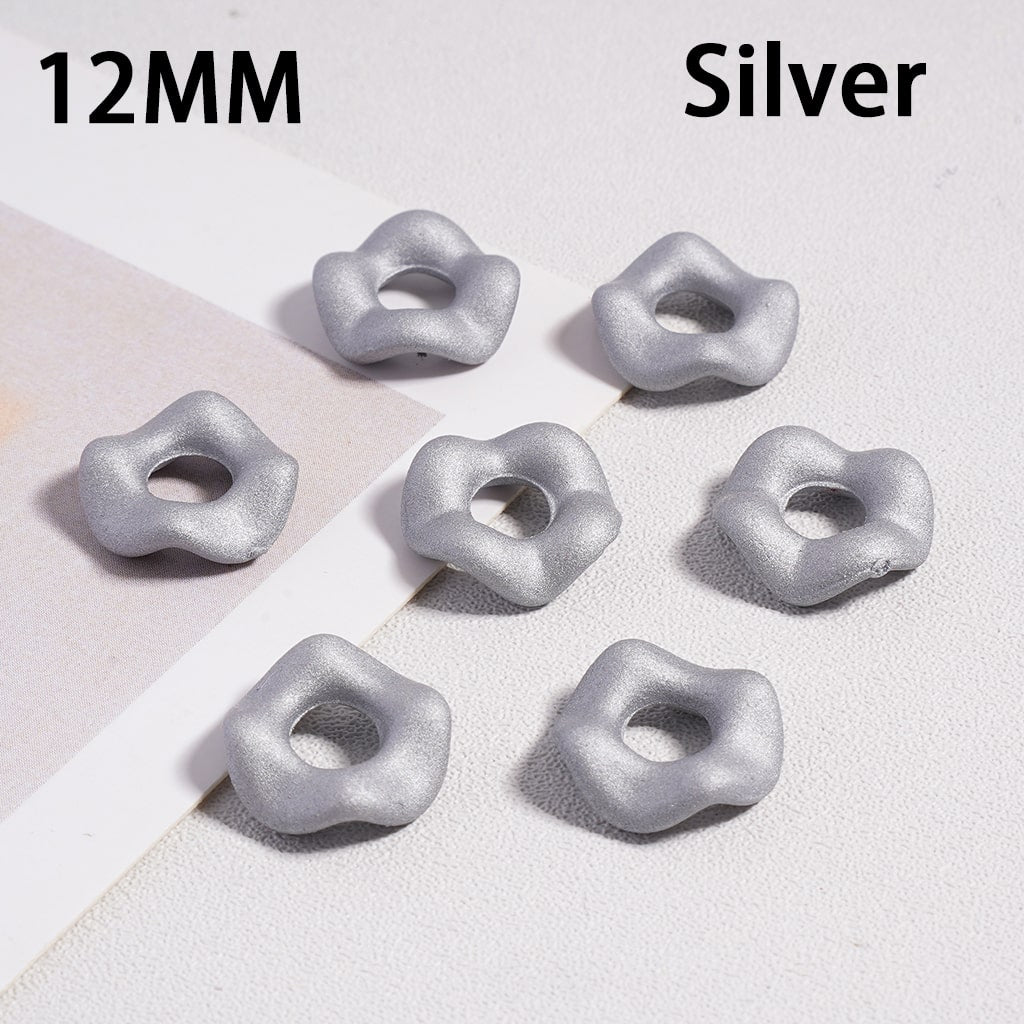 Wavy Rubber Paint Solid Color Acrylic Spacer Beads, 12mm (Single Color is available for 500pcs(Whole Bag) Only)