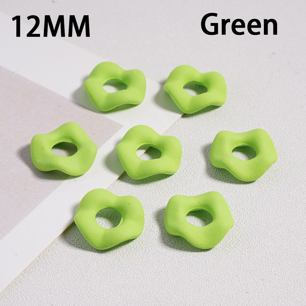 Wavy Rubber Paint Solid Color Acrylic Spacer Beads, 12mm (Single Color is available for 500pcs(Whole Bag) Only)
