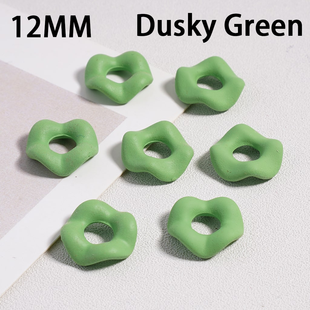 Wavy Rubber Paint Solid Color Acrylic Spacer Beads, 12mm (Single Color is available for 500pcs(Whole Bag) Only)