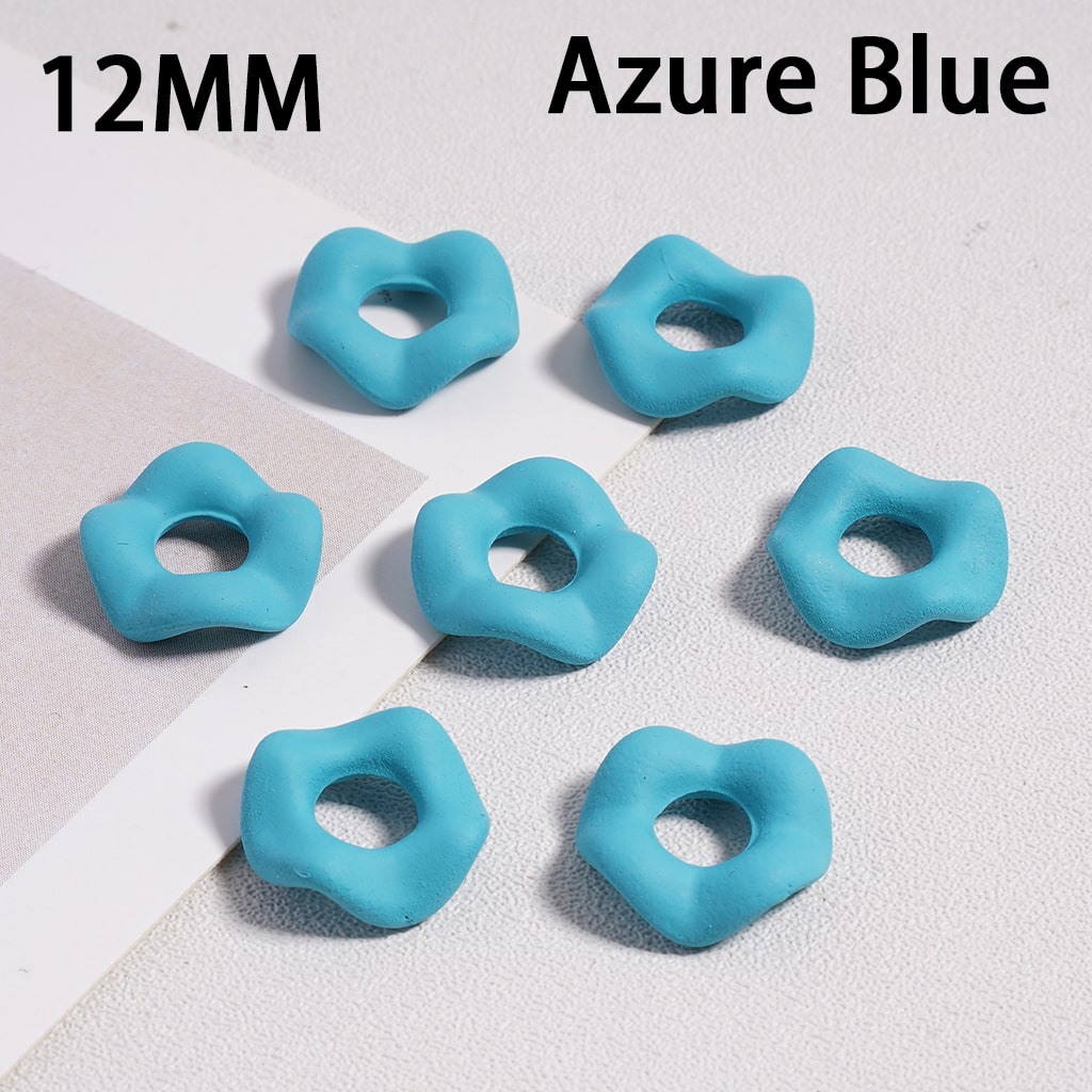 Wavy Rubber Paint Solid Color Acrylic Spacer Beads, 12mm (Single Color is available for 500pcs(Whole Bag) Only)