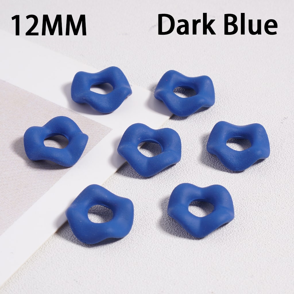 Wavy Rubber Paint Solid Color Acrylic Spacer Beads, 12mm (Single Color is available for 500pcs(Whole Bag) Only)