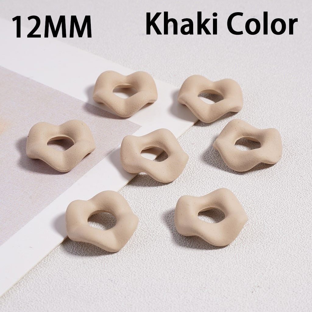 Wavy Rubber Paint Solid Color Acrylic Spacer Beads, 12mm (Single Color is available for 500pcs(Whole Bag) Only)