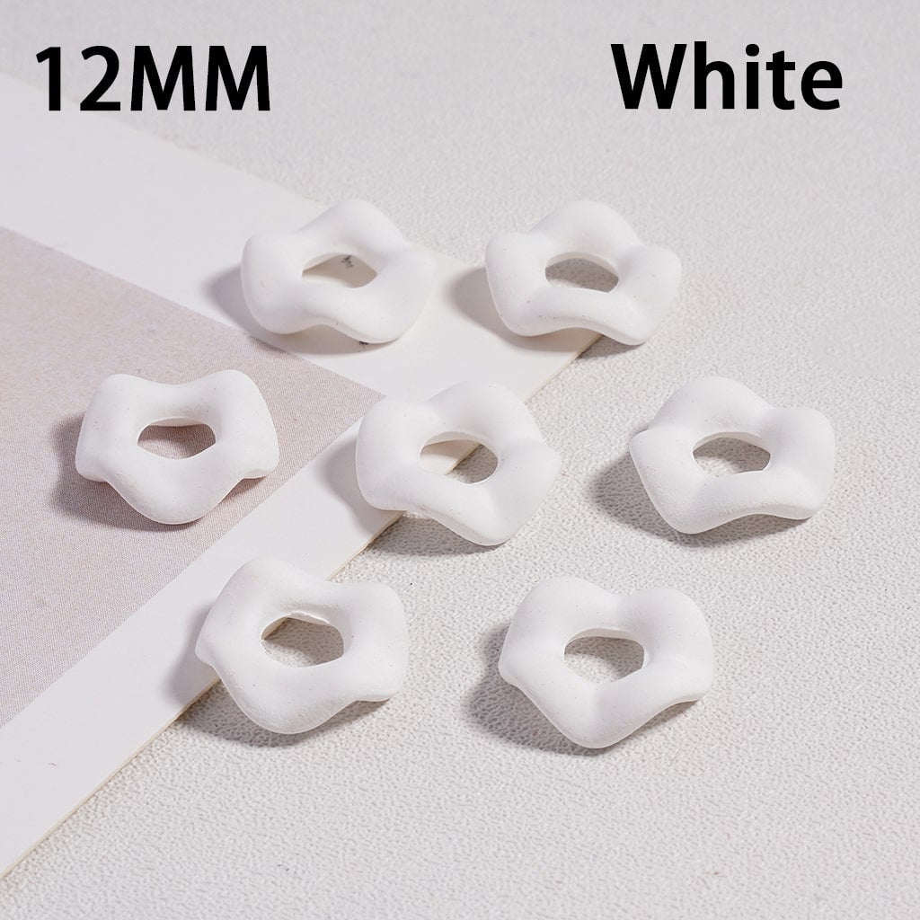 Wavy Rubber Paint Solid Color Acrylic Spacer Beads, 12mm (Single Color is available for 500pcs(Whole Bag) Only)