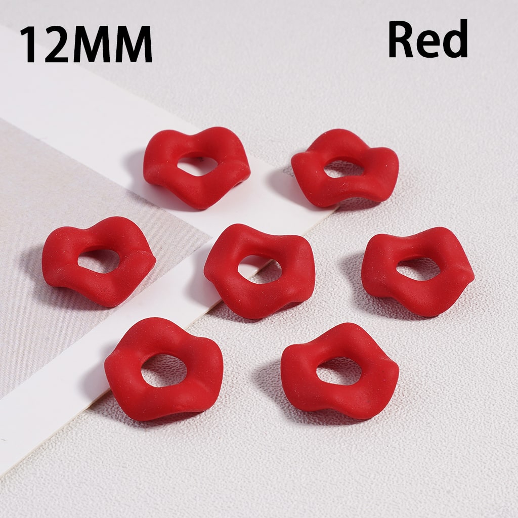 Wavy Rubber Paint Solid Color Acrylic Spacer Beads, 12mm (Single Color is available for 500pcs(Whole Bag) Only)