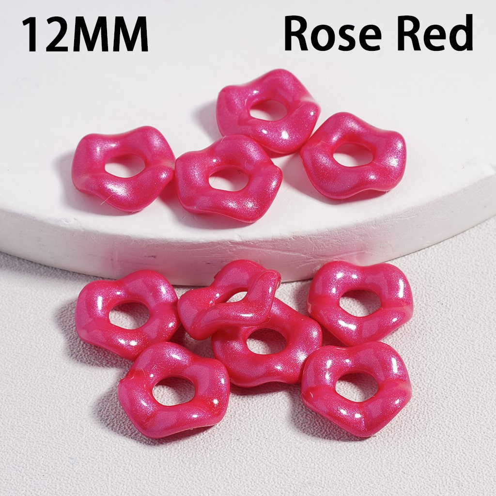 Dark Series Wavy Acrylic Spacer Beads Dark Color Series, 12MM (Single Color is available for 500pcs(Whole Bag) Only)