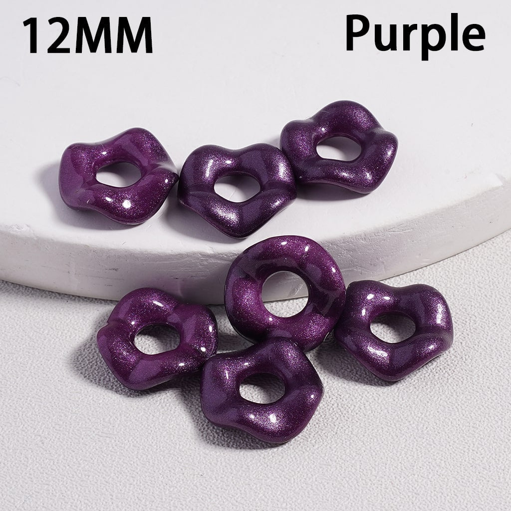 Dark Series Wavy Acrylic Spacer Beads Dark Color Series, 12MM (Single Color is available for 500pcs(Whole Bag) Only)